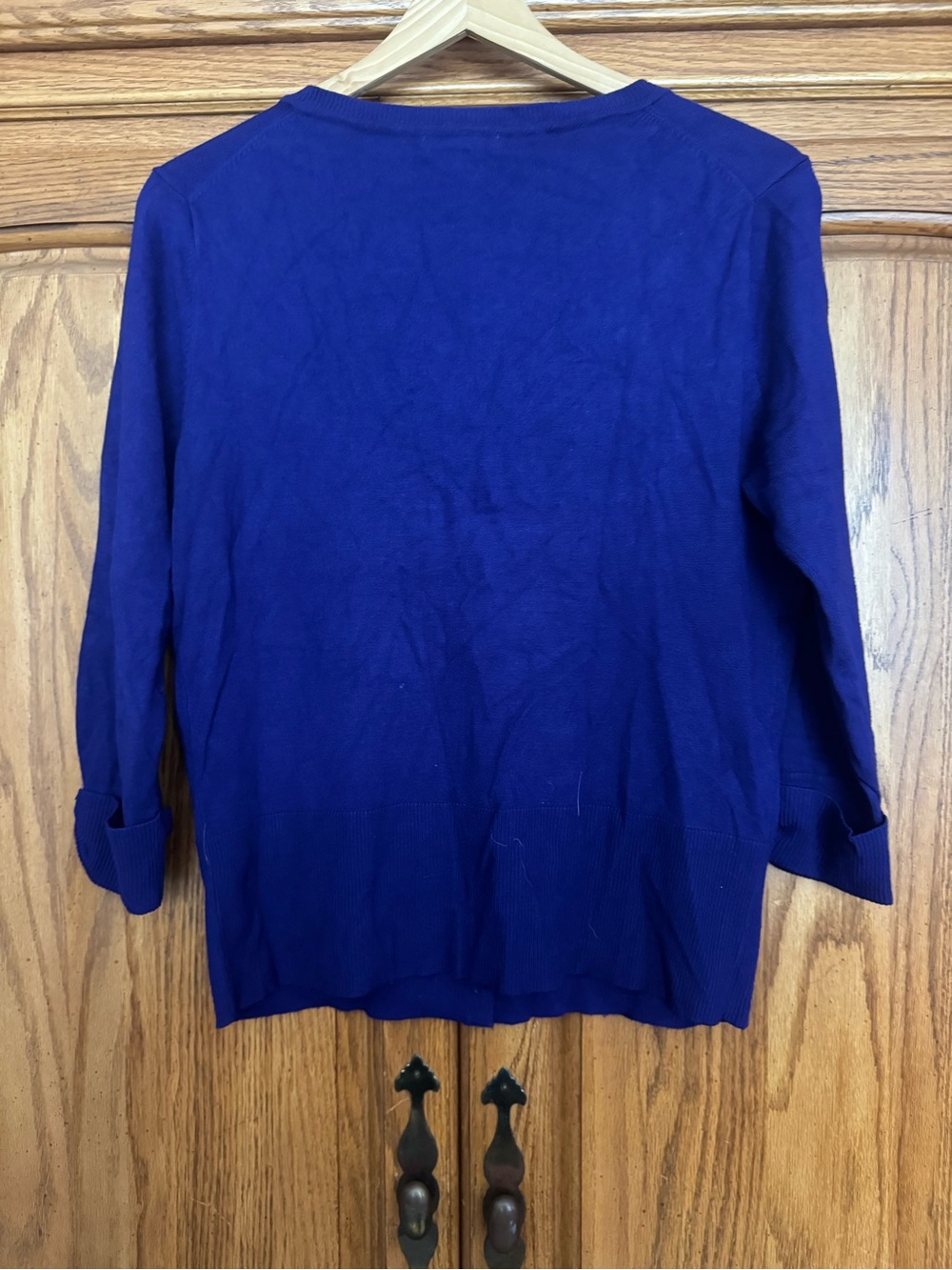 Audrey & Grace Royal Blue Button-Front Women's Cardigan image 2
